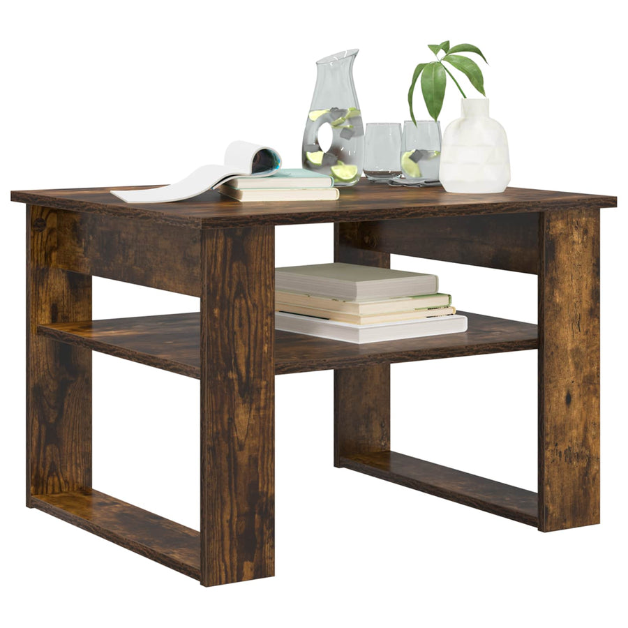 Salontafel Gerookt eiken 64 x 54 x 44 cm Bewerkt hout