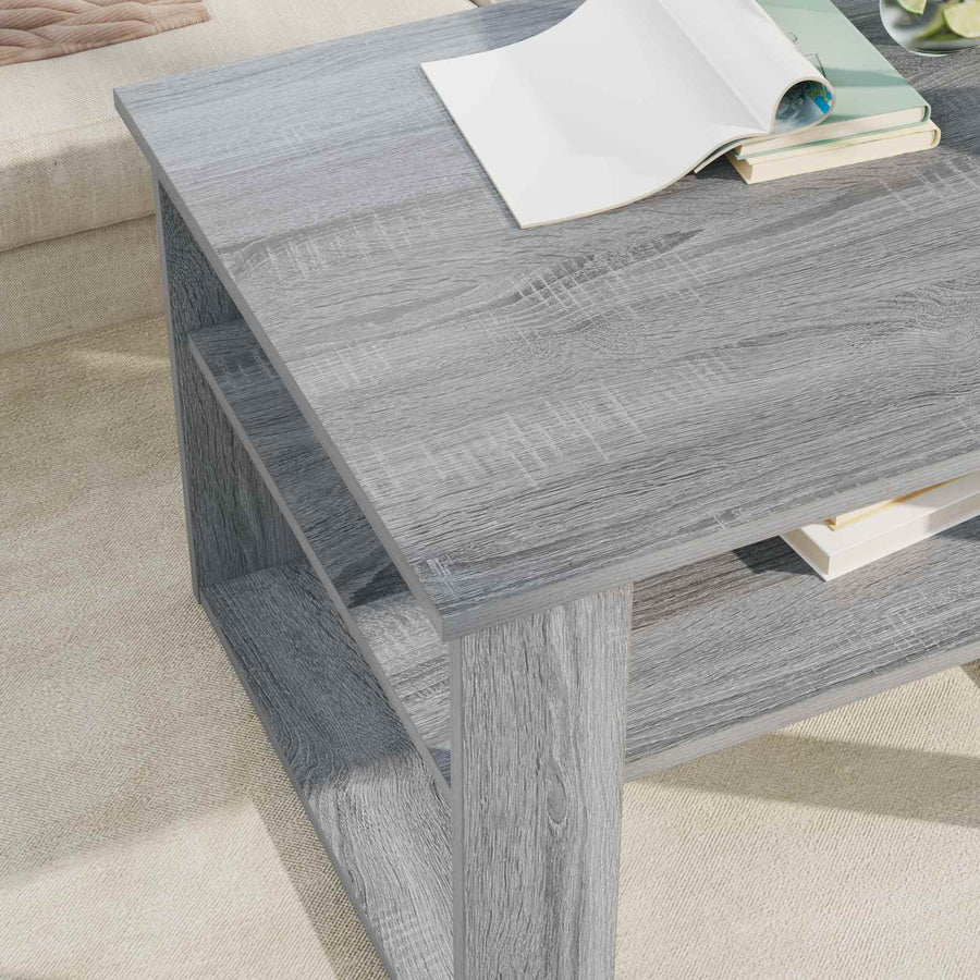 Salontafel met opslag Grijs Sonoma 64 x 54 x 44 cm Bewerkt hout