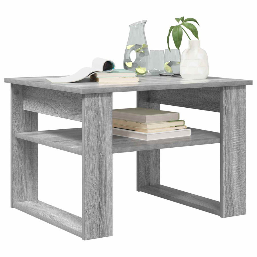 Salontafel met opslag Grijs Sonoma 64 x 54 x 44 cm Bewerkt hout