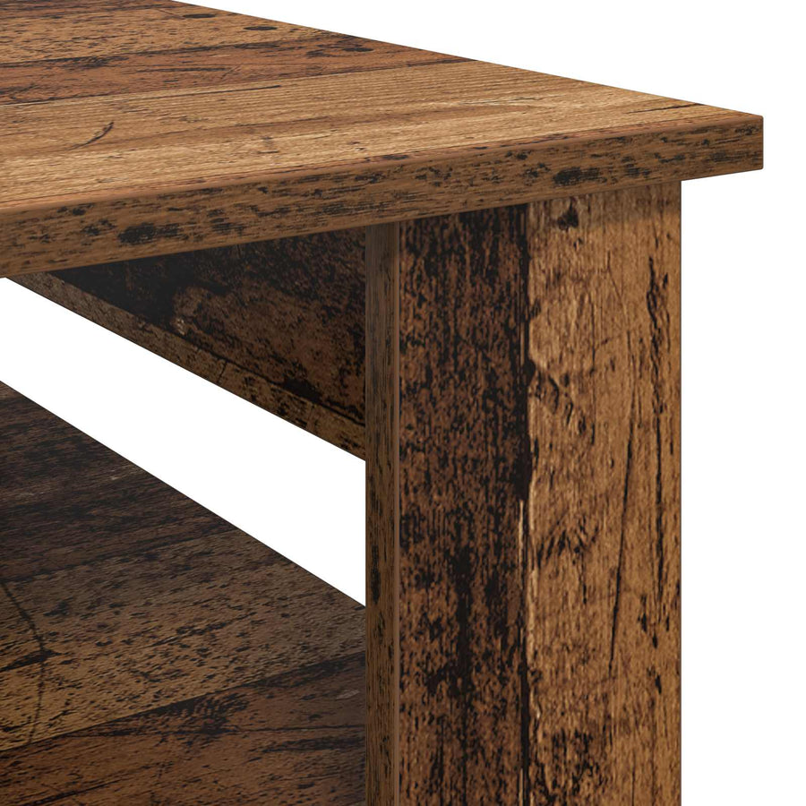 Salontafel met opslag Oudhout 64 x 54 x 44 cm Bewerkt hout