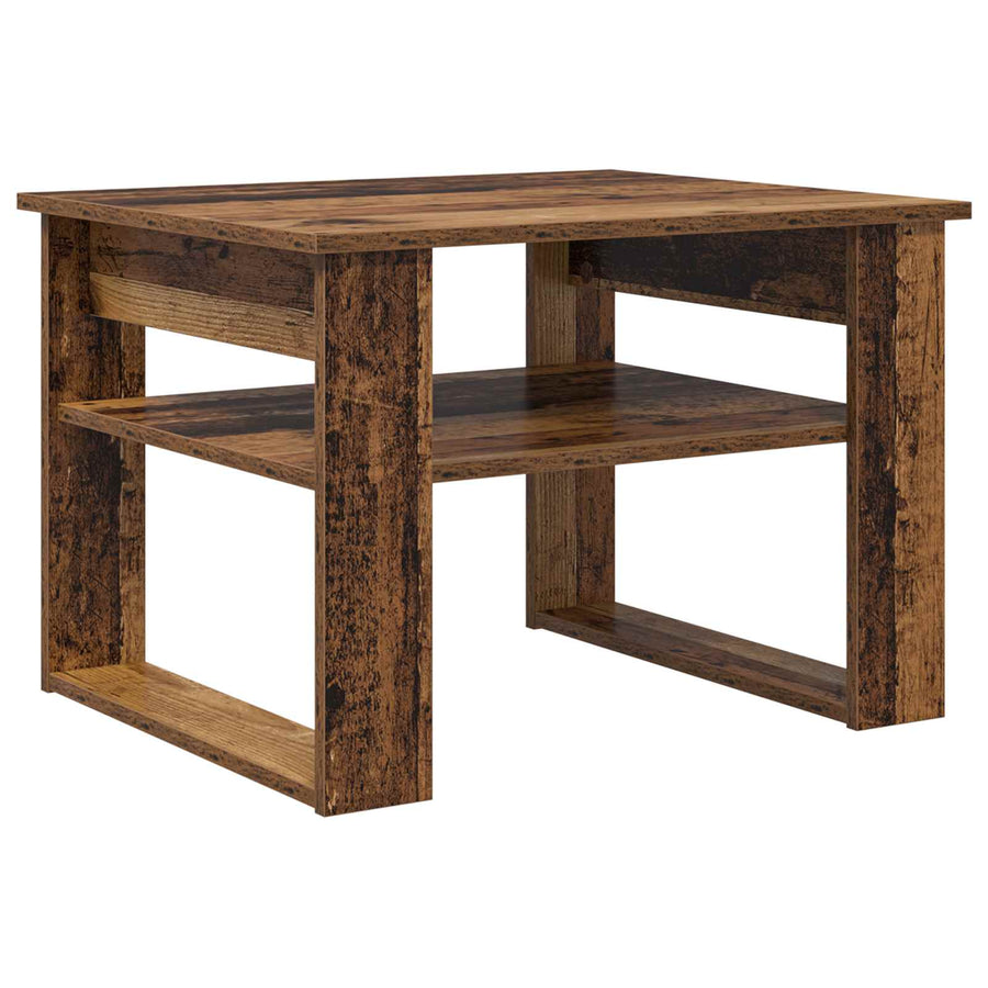 Salontafel met opslag Oudhout 64 x 54 x 44 cm Bewerkt hout