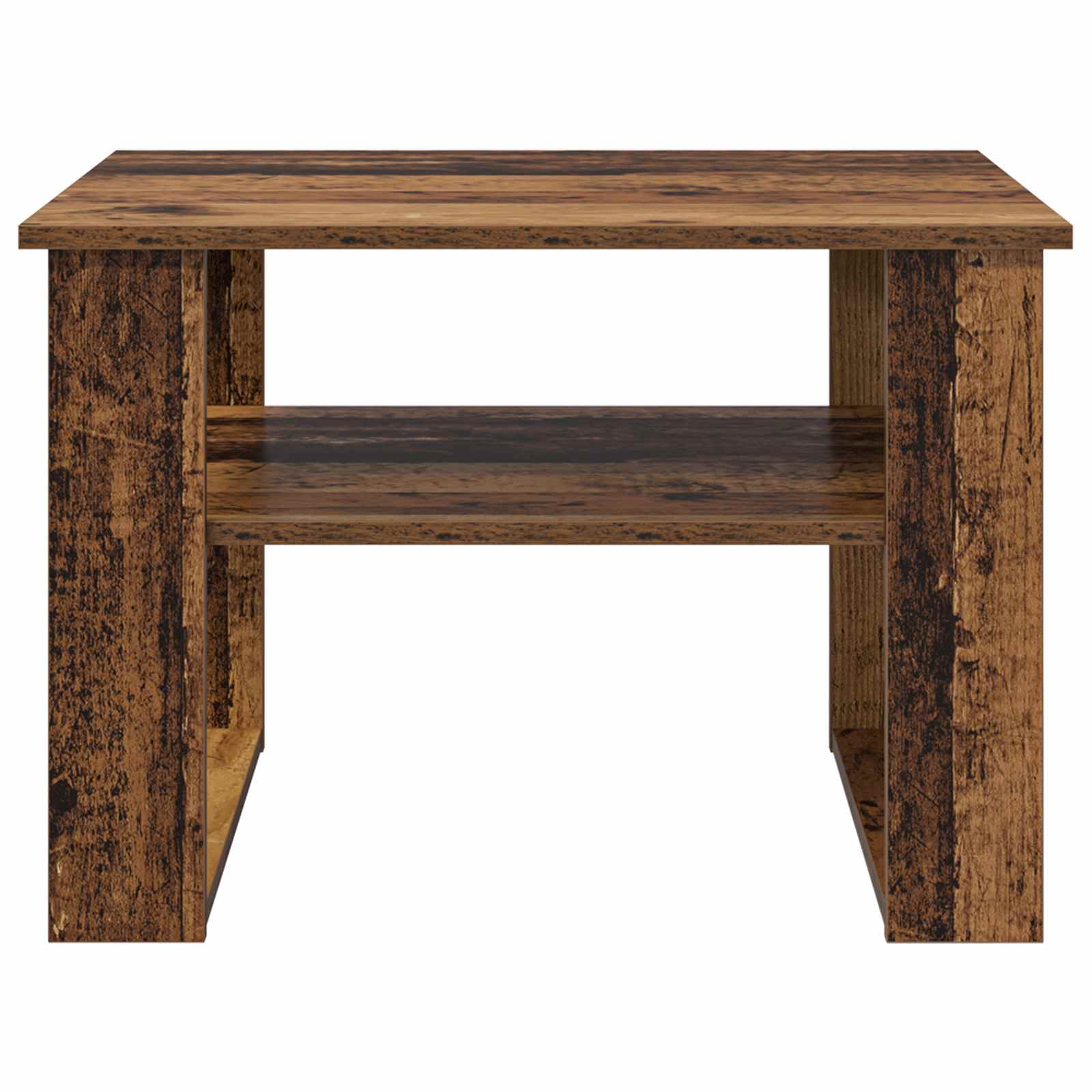 Salontafel met opslag Oudhout 64 x 54 x 44 cm Bewerkt hout