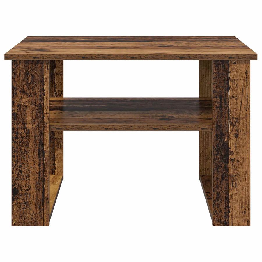 Salontafel met opslag Oudhout 64 x 54 x 44 cm Bewerkt hout