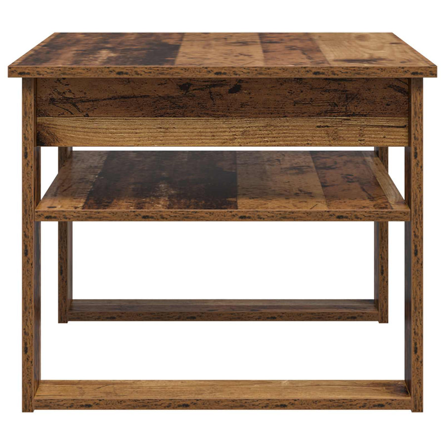 Salontafel met opslag Oudhout 64 x 54 x 44 cm Bewerkt hout