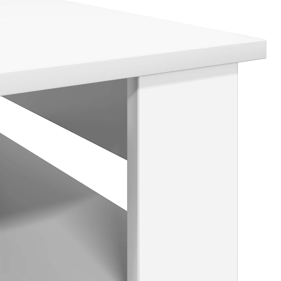 Salontafel met opslag Wit 96 x 54 x 44 cm Bewerkt hout