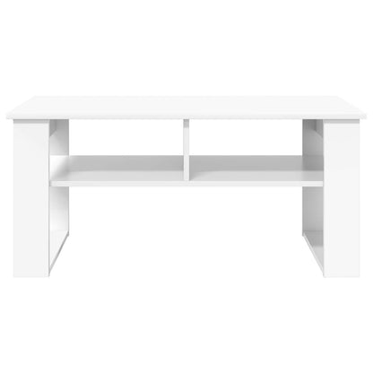 Salontafel met opslag Wit 96 x 54 x 44 cm Bewerkt hout