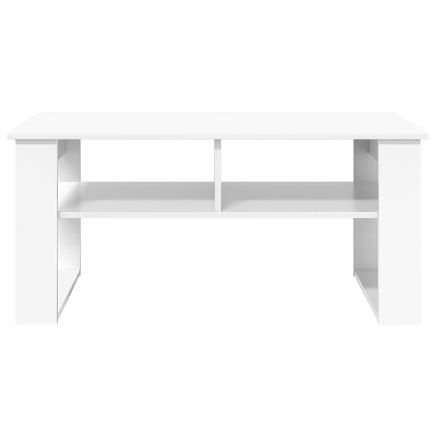 Salontafel met opslag Wit 96 x 54 x 44 cm Bewerkt hout