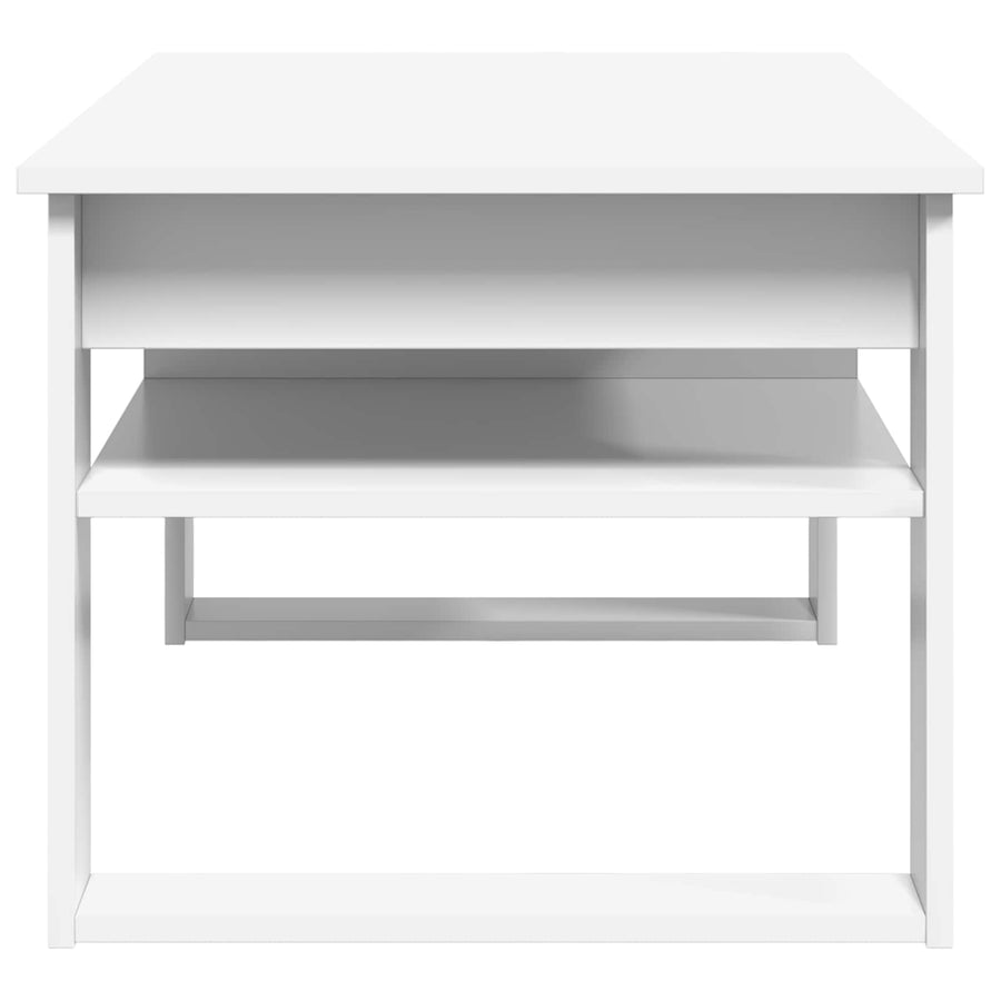 Salontafel met opslag Wit 96 x 54 x 44 cm Bewerkt hout