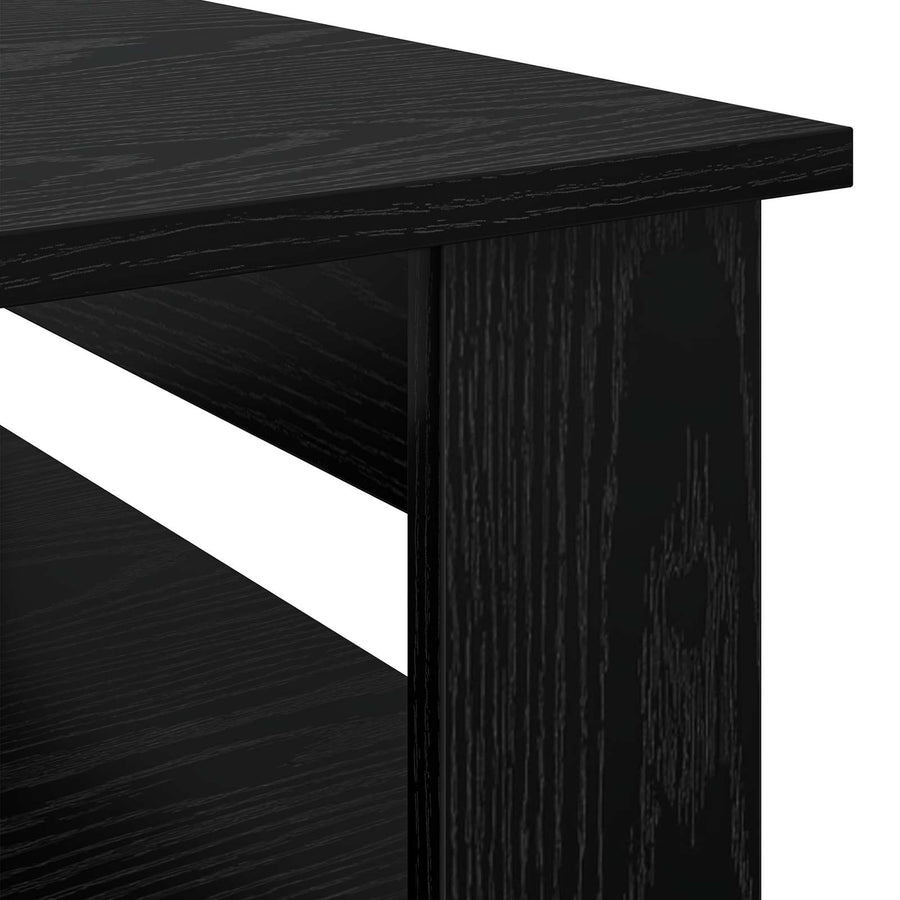 Salontafel met opslag Zwart Eiken 96 x 54 x 44 cm Bewerkt hout