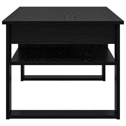 Salontafel met opslag Zwart Eiken 96 x 54 x 44 cm Bewerkt hout
