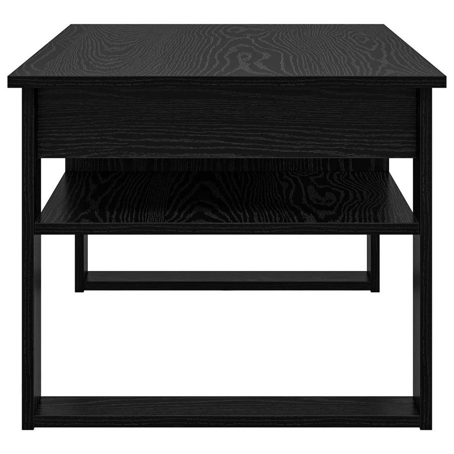 Salontafel met opslag Zwart Eiken 96 x 54 x 44 cm Bewerkt hout