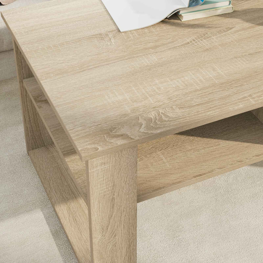 Salontafel met opslag Sonoma Eiken 96 x 54 x 44 cm Bewerkt hout