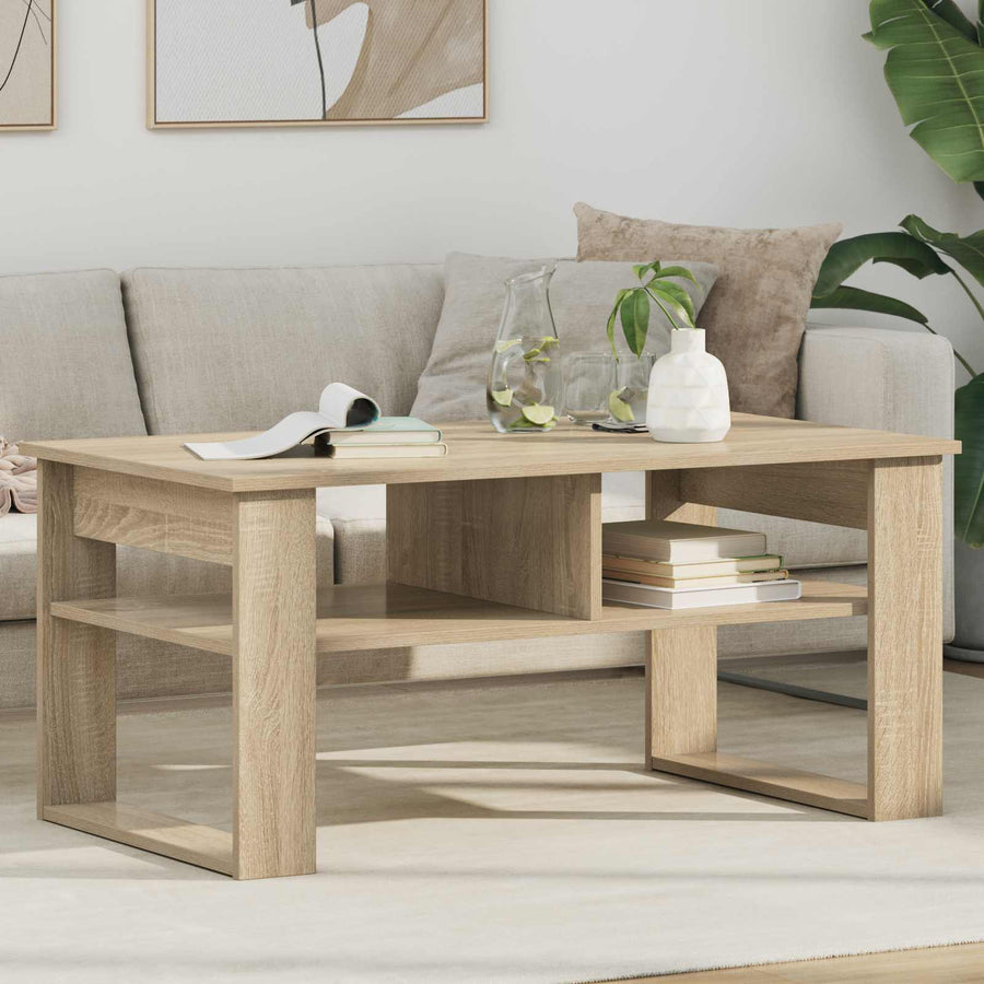 Salontafel met opslag Sonoma Eiken 96 x 54 x 44 cm Bewerkt hout