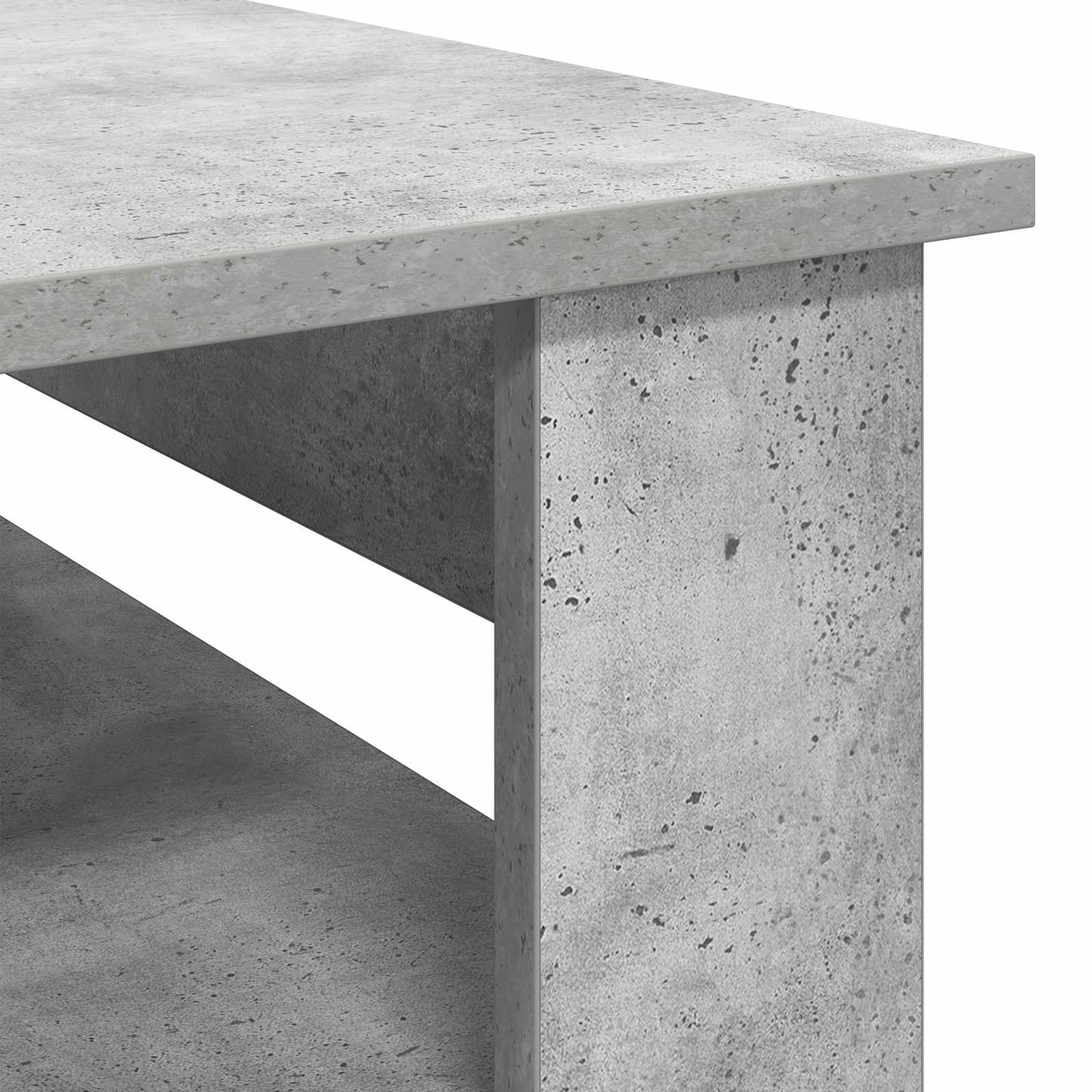 Salontafel met opslag Beton Grijs 96 x 54 x 44 cm Bewerkt hout