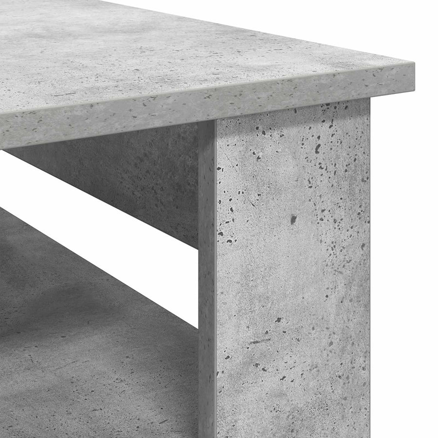 Salontafel met opslag Beton Grijs 96 x 54 x 44 cm Bewerkt hout