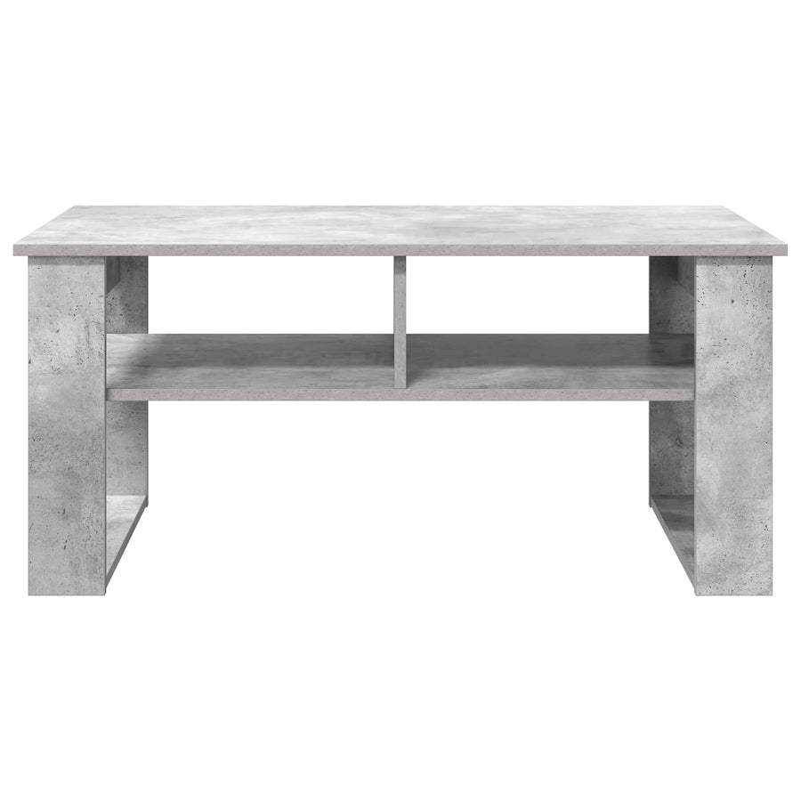 Salontafel met opslag Beton Grijs 96 x 54 x 44 cm Bewerkt hout