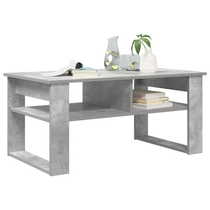 Salontafel met opslag Beton Grijs 96 x 54 x 44 cm Bewerkt hout