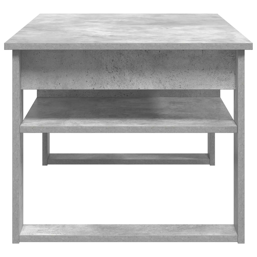 Salontafel met opslag Beton Grijs 96 x 54 x 44 cm Bewerkt hout