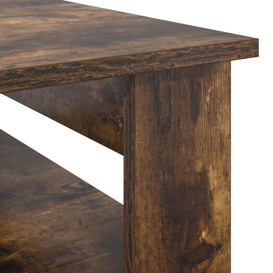 Salontafel Gerookt eiken 96 x 54 x 44 cm Bewerkt hout