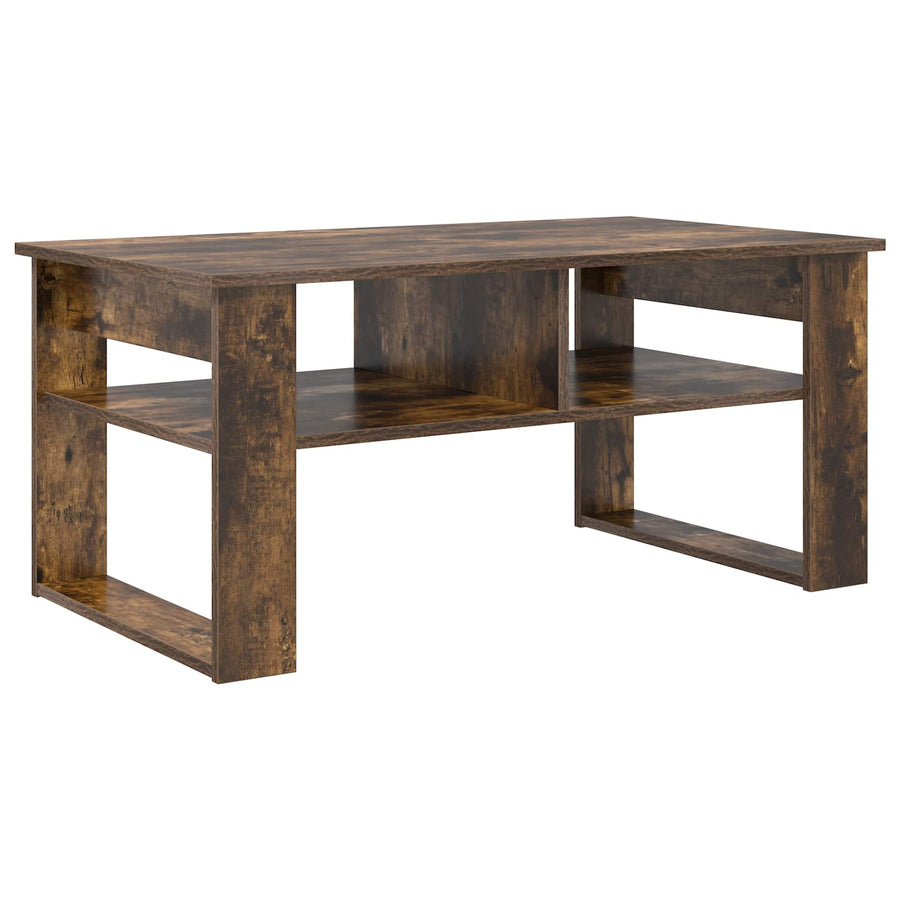 Salontafel Gerookt eiken 96 x 54 x 44 cm Bewerkt hout