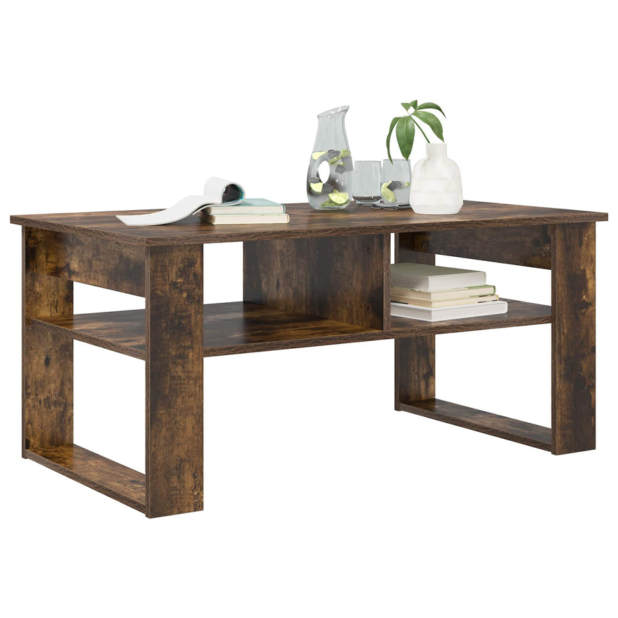 Salontafel Gerookt eiken 96 x 54 x 44 cm Bewerkt hout