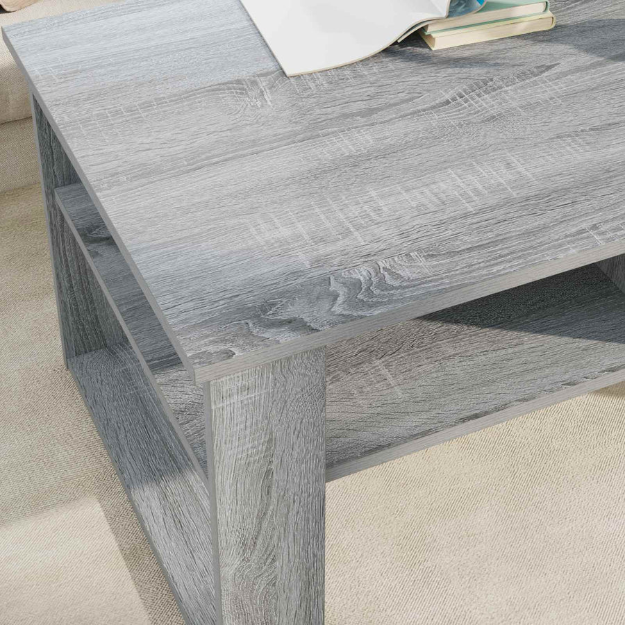 Salontafel met opslag Grijs Sonoma 96 x 54 x 44 cm Bewerkt hout