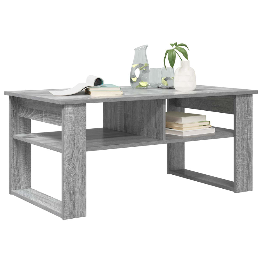 Salontafel met opslag Grijs Sonoma 96 x 54 x 44 cm Bewerkt hout