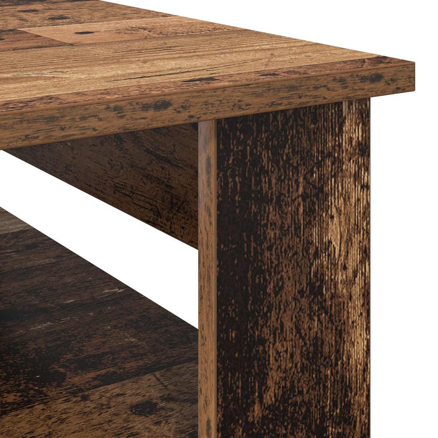 Salontafel met opslag Oudhout 96 x 54 x 44 cm Bewerkt hout