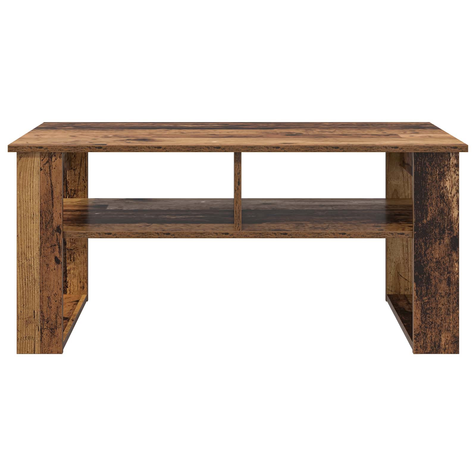 Salontafel met opslag Oudhout 96 x 54 x 44 cm Bewerkt hout