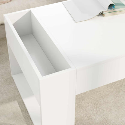 Salontafel Wit 110 x 50 x 41 cm Bewerkt hout