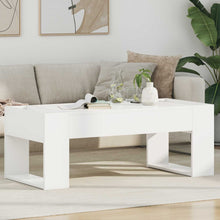 Salontafel Wit 110 x 50 x 41 cm Bewerkt hout