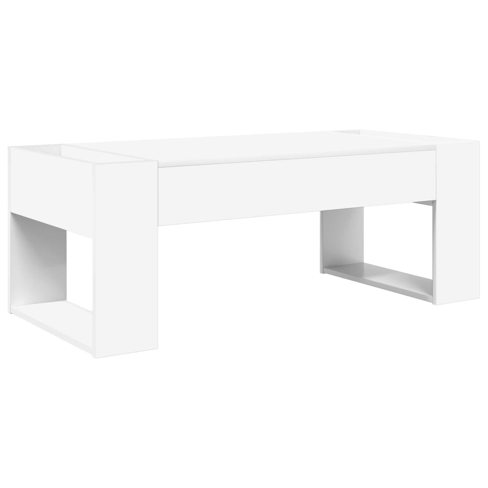 Salontafel Wit 110 x 50 x 41 cm Bewerkt hout