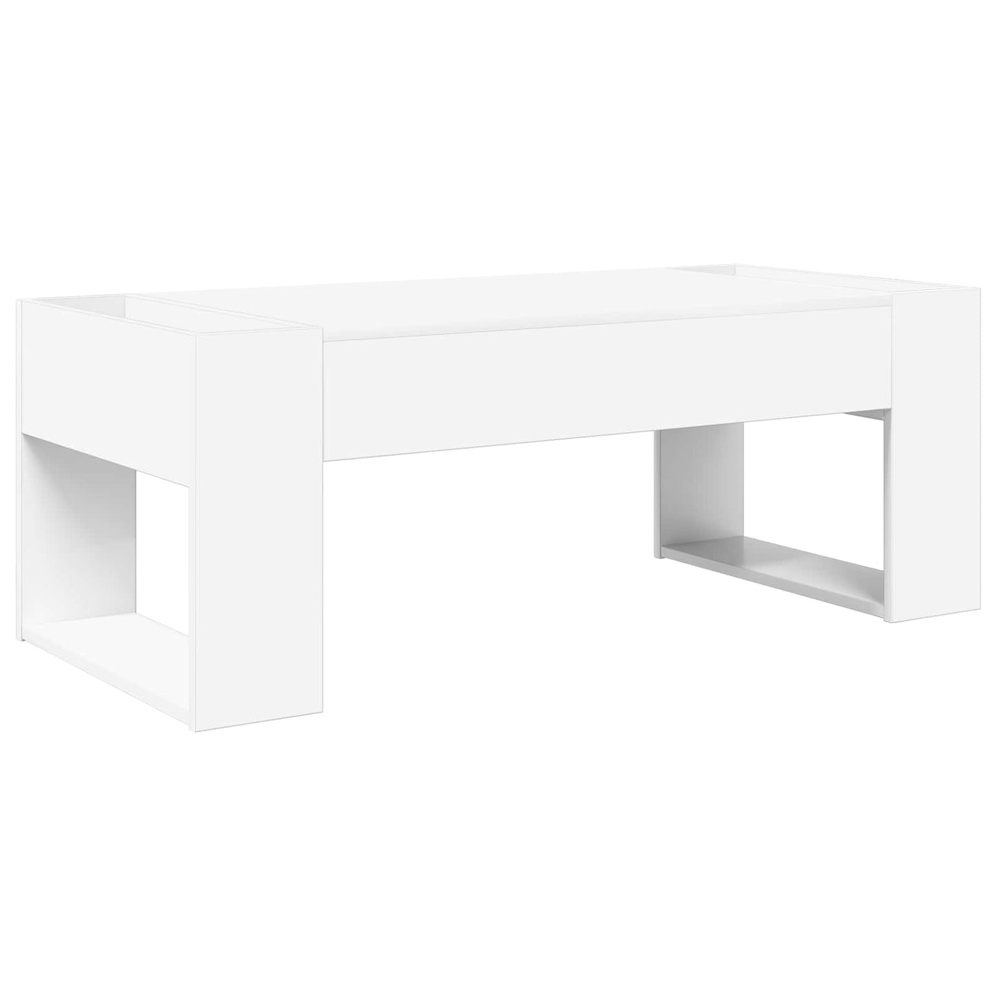 Salontafel Wit 110 x 50 x 41 cm Bewerkt hout