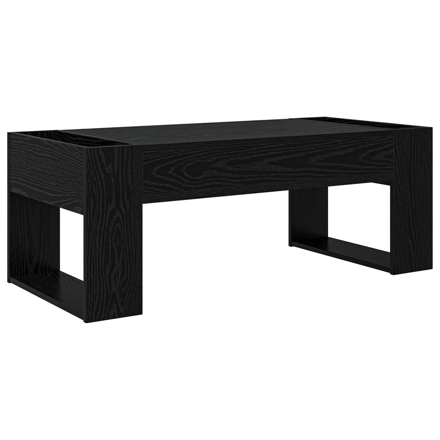 Salontafel Zwart Eiken 110 x 50 x 41 cm Bewerkt hout