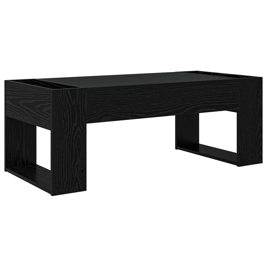 Salontafel Zwart Eiken 110 x 50 x 41 cm Bewerkt hout