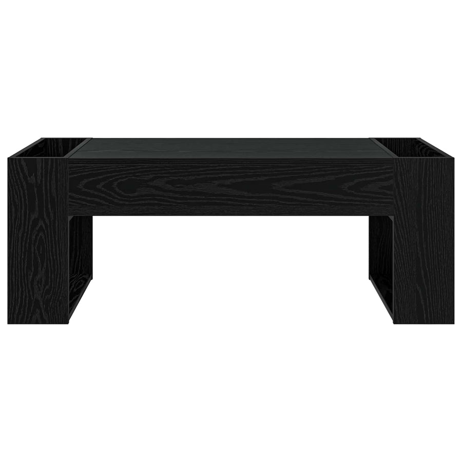 Salontafel Zwart Eiken 110 x 50 x 41 cm Bewerkt hout