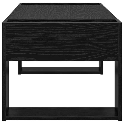 Salontafel Zwart Eiken 110 x 50 x 41 cm Bewerkt hout