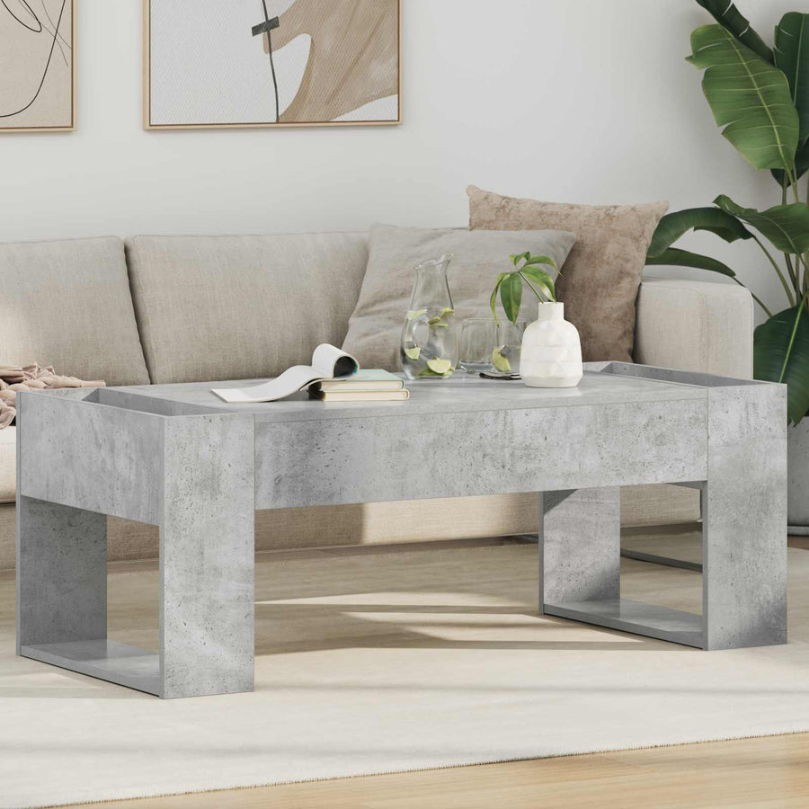 Salontafel Beton Grijs 110 x 50 x 41 cm Bewerkt hout