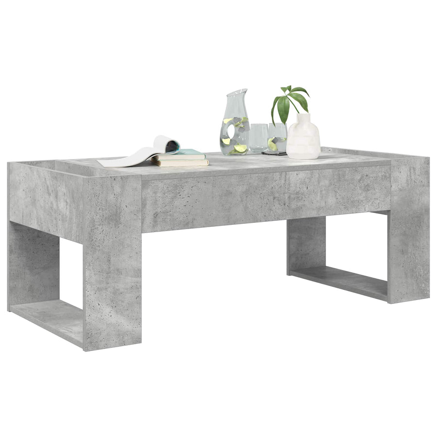 Salontafel Beton Grijs 110 x 50 x 41 cm Bewerkt hout