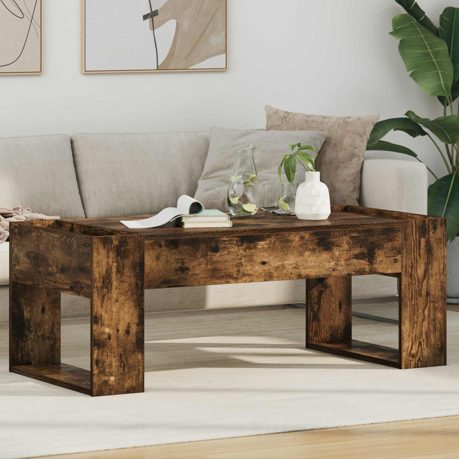 Salontafel Gerookt eiken 110 x 50 x 41 cm Bewerkt hout