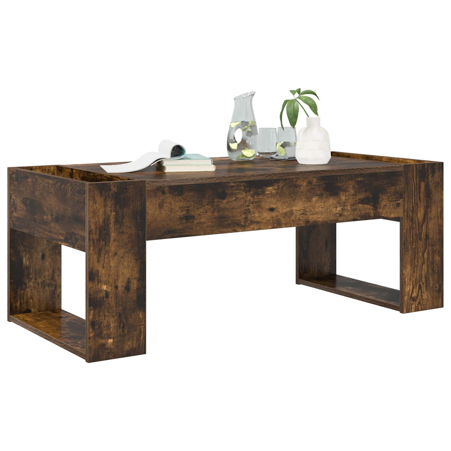 Salontafel Gerookt eiken 110 x 50 x 41 cm Bewerkt hout