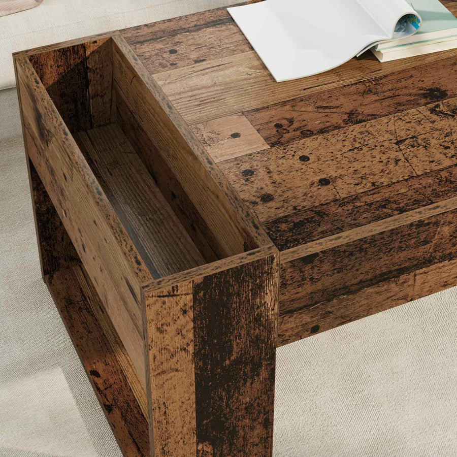 Salontafel Oudhout 110 x 50 x 41 cm Bewerkt hout