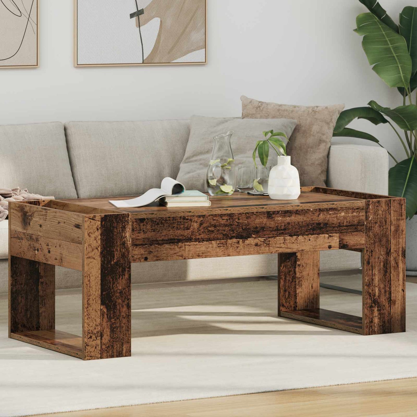 Salontafel Oudhout 110 x 50 x 41 cm Bewerkt hout