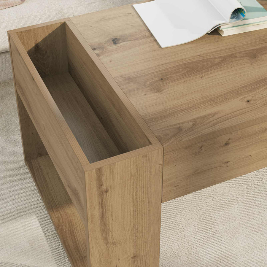 Salontafel Artisan Eiken 110 x 50 x 41 cm Bewerkt hout