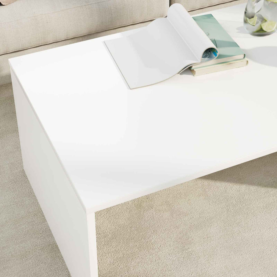 Salontafel Wit 95 x 50 x 34 cm Bewerkt hout