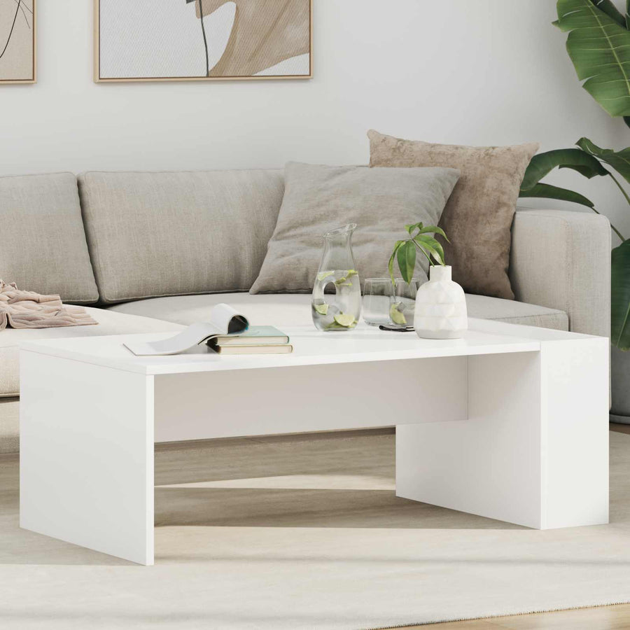Salontafel Wit 95 x 50 x 34 cm Bewerkt hout