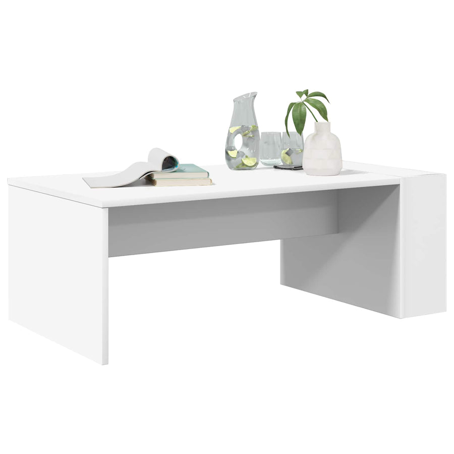 Salontafel Wit 95 x 50 x 34 cm Bewerkt hout