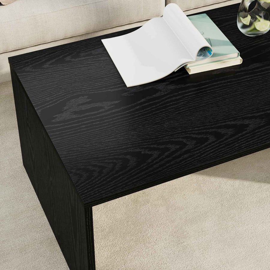 Salontafel Zwart Eiken 95 x 50 x 34 cm Bewerkt hout