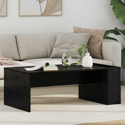 Salontafel Zwart Eiken 95 x 50 x 34 cm Bewerkt hout