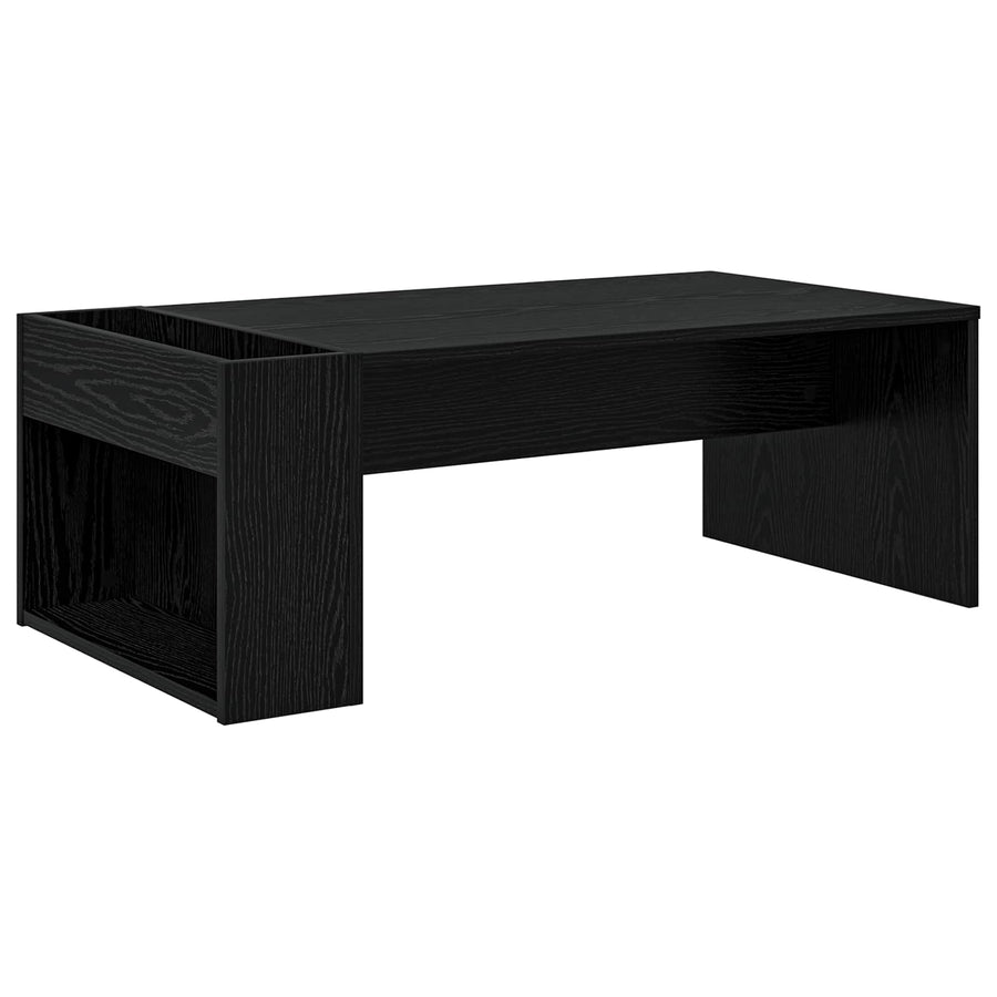Salontafel Zwart Eiken 95 x 50 x 34 cm Bewerkt hout